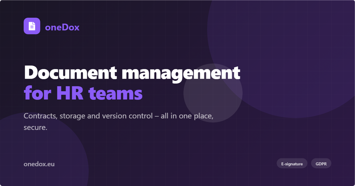 Traceable HR document workflow | oneDox